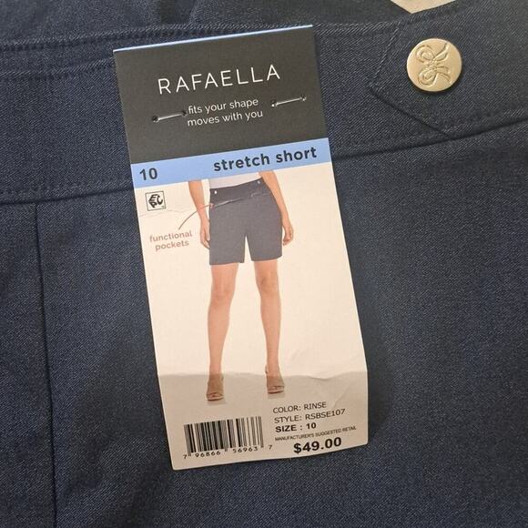 NWT RAFAELLA size 10 stretch navy shorts with functional pockets, $49.00 - Picture 3 of 9